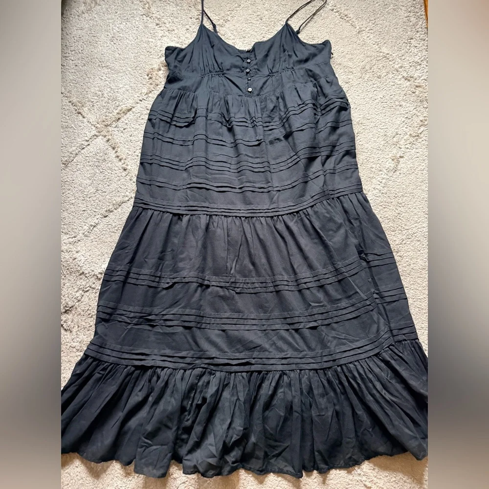 J Crew Black Cotton Tiered Dress - Picture 3 of 6